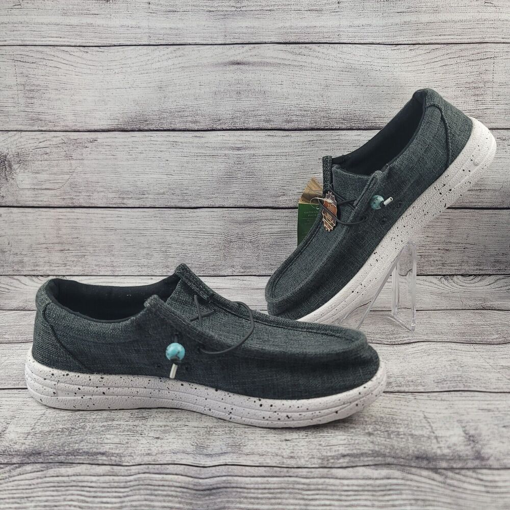 Lamo Canvas Slip-on Comfort Shoes Black/Gray Women's 9 - Picture 2 of 6